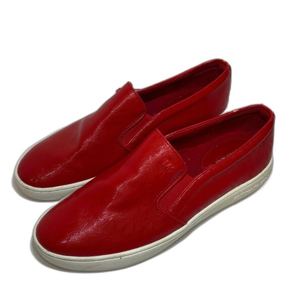 Michael Kors Keaton Logo Embossed Patent Slip-On Loafer Sneaker Women Shoes - Picture 1 of 7